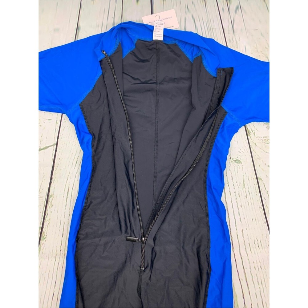 One Piece Snorkeling Surfing Swim Suit Short Sleeve Rashguard Sun Protect Small